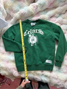 NBA Boston Celtics Crewneck Sweatshirt Kelly Green Puff Graphic XS